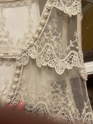white lace slip dress maxi 1940s White Lace Slip Dress