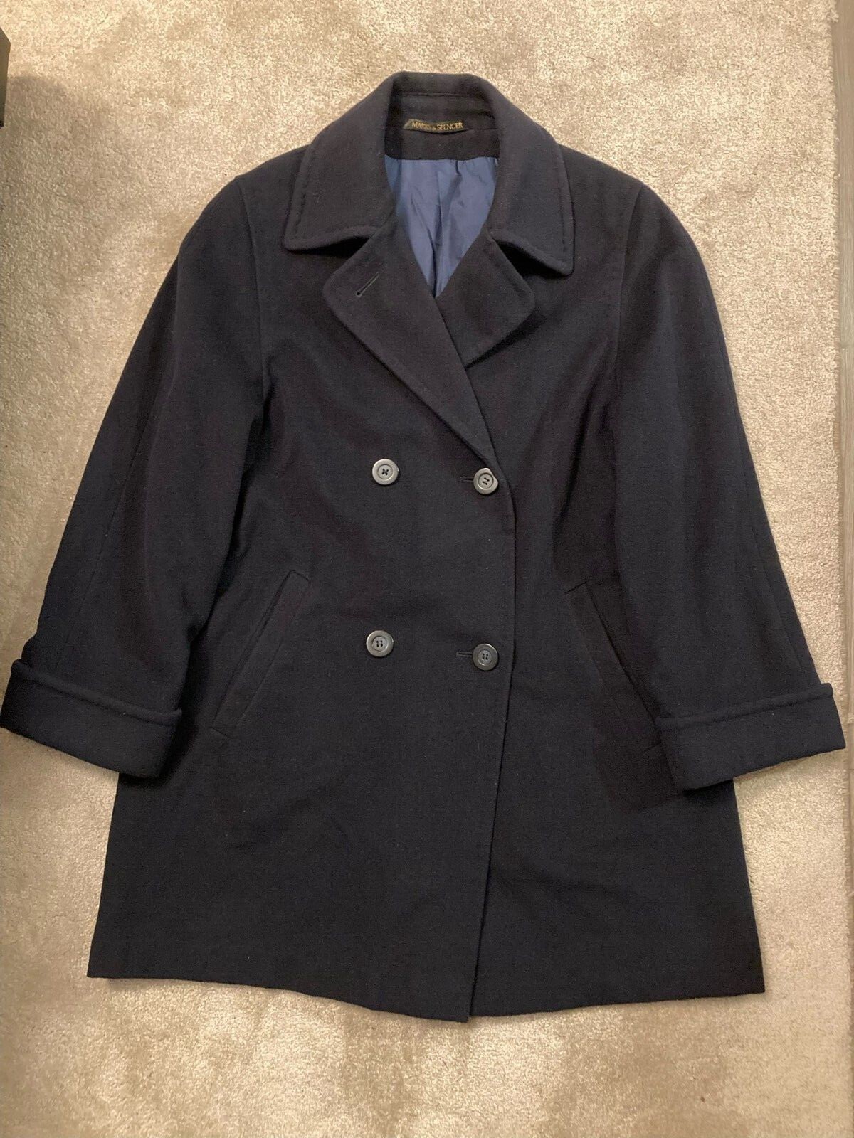 Marks and Spencer Women Navy Double Breasted Wool Coat eBay