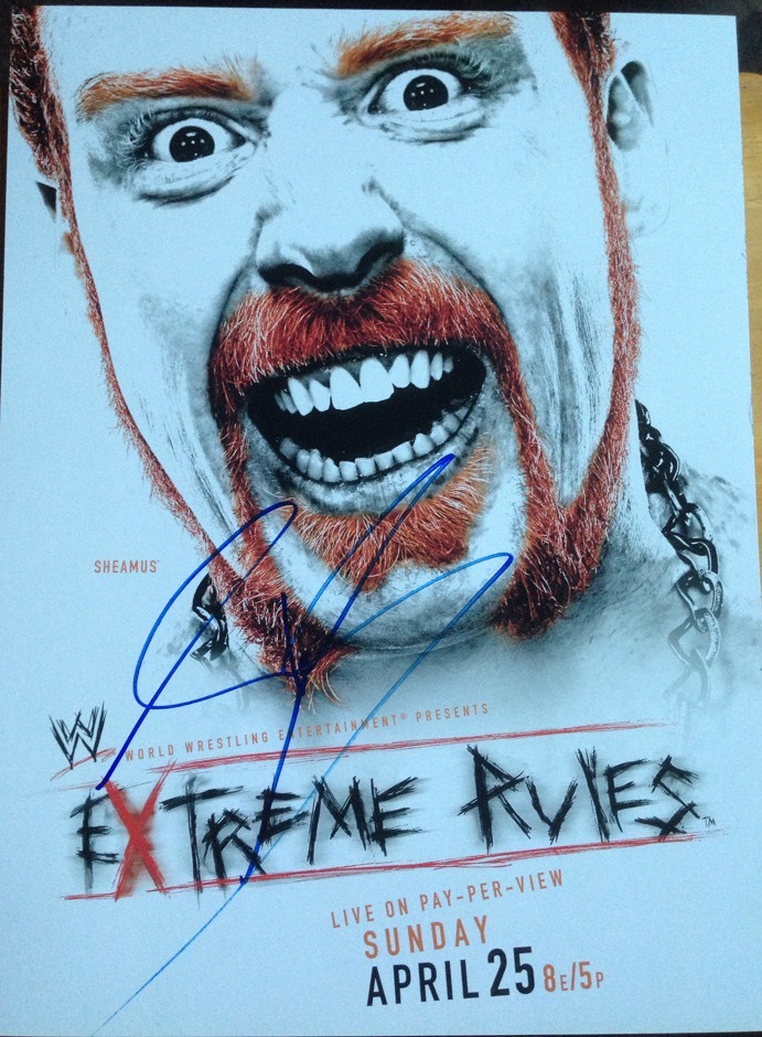 Sheamus Signed Extreme Rules Poster 12x16 WWE NXT AUTOGRAPH PHOTO