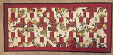 Christmas quilted patchwork Table Runner double sided 17" x 37"