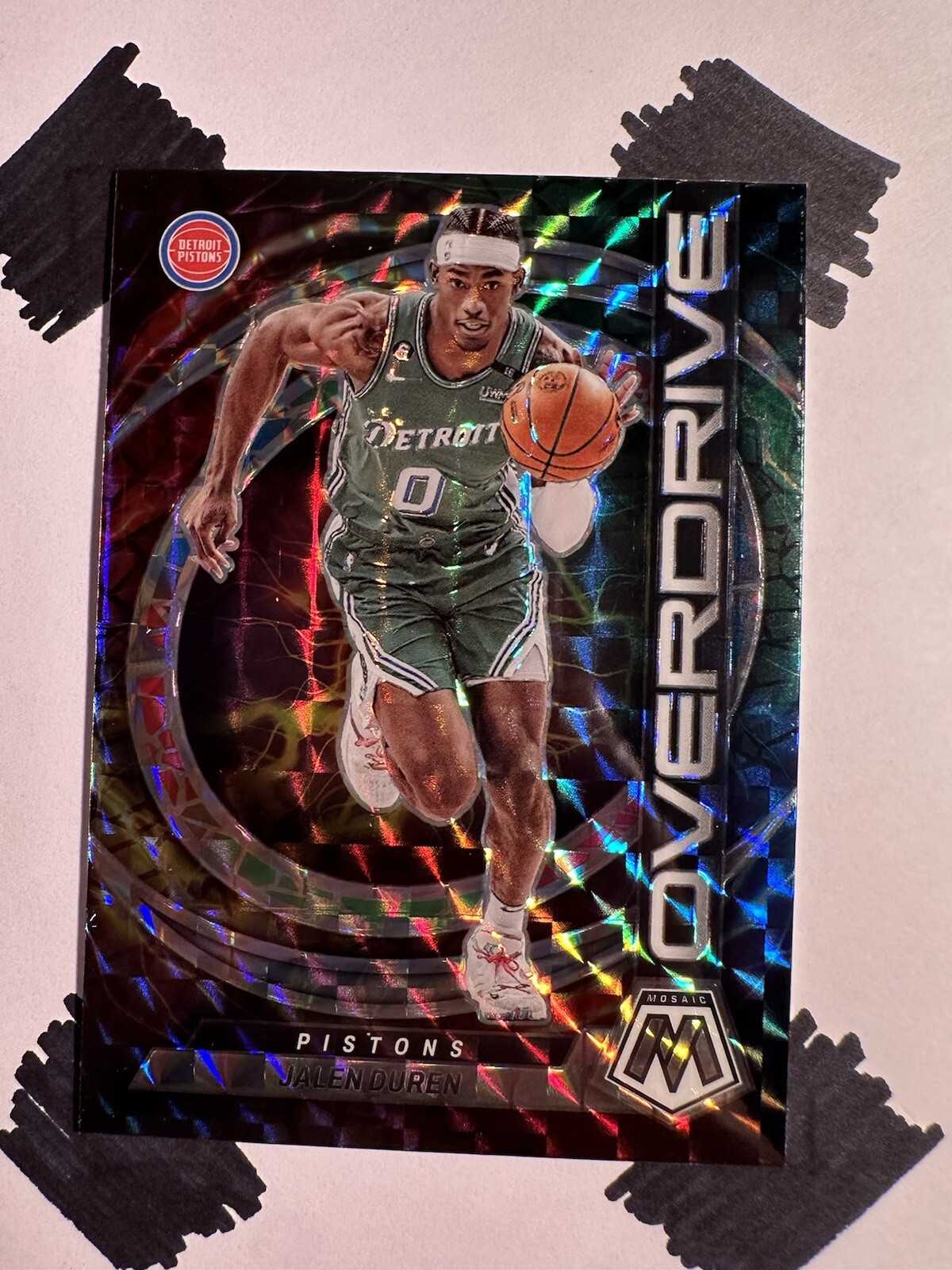 2022-23 Panini Mosaic Jalen Duren Overdrive Mosiac Prizm #1 Detroit Pistons