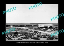 OLD LARGE HISTORIC PHOTO PORT HEDLAND WESTERN AUSTRALIA, RAILWAY STATION c1924