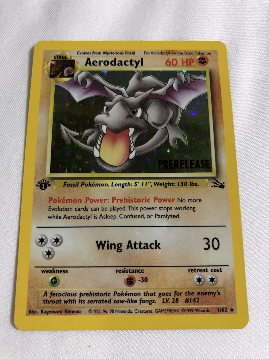 Pokemon Aerodactyl Fossil 1st Edition Prerelease Promo Holo 1/62 - CGC 5.5  EX+