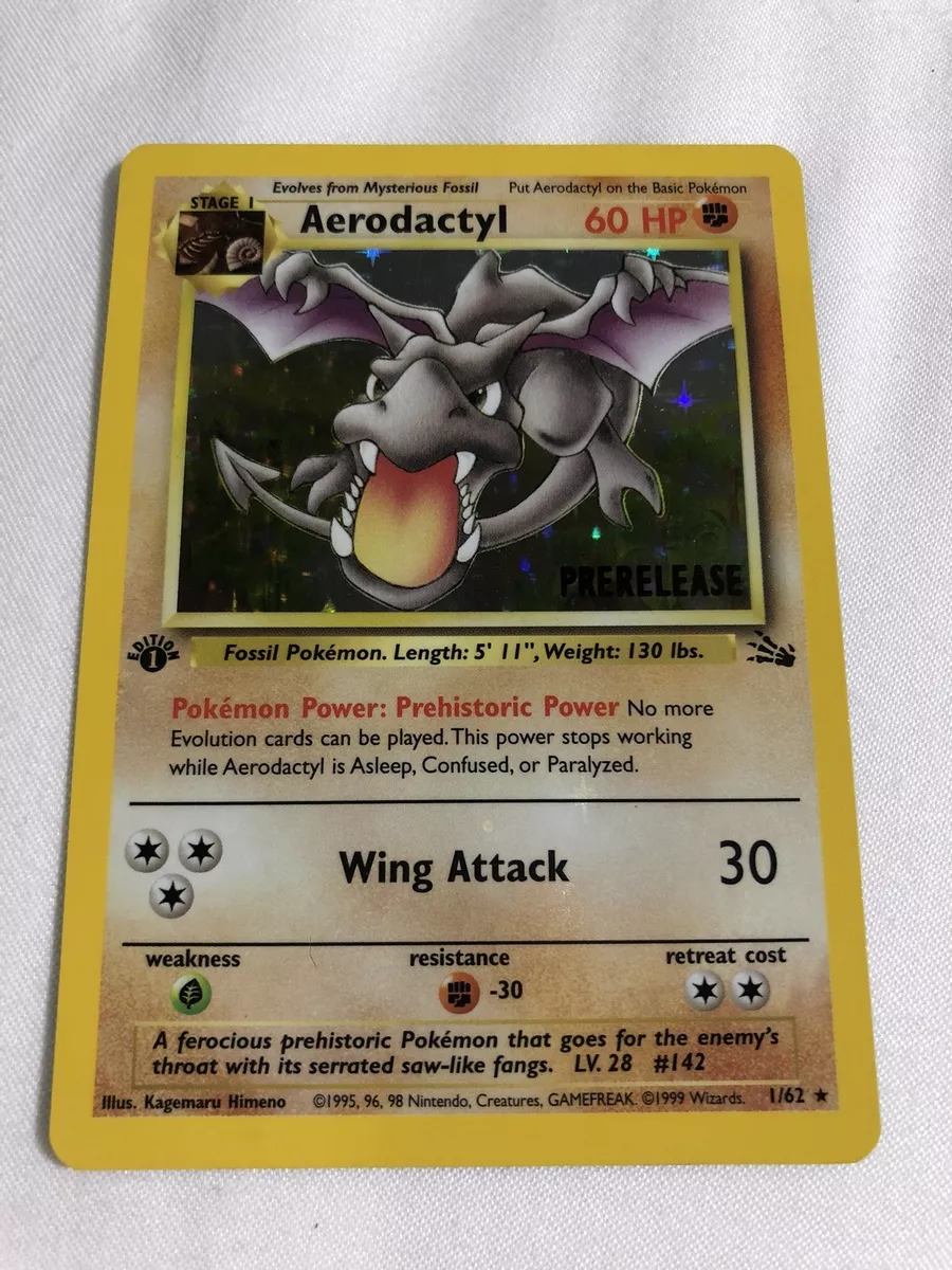 Pokémon 1st Edition Fossil Aerodactyl Holo 1/62 Rare Vintage