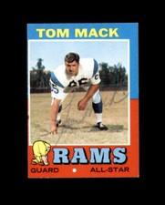 Tom Mack Hand Signed 1971 Topps Los Angeles Rams Autograph