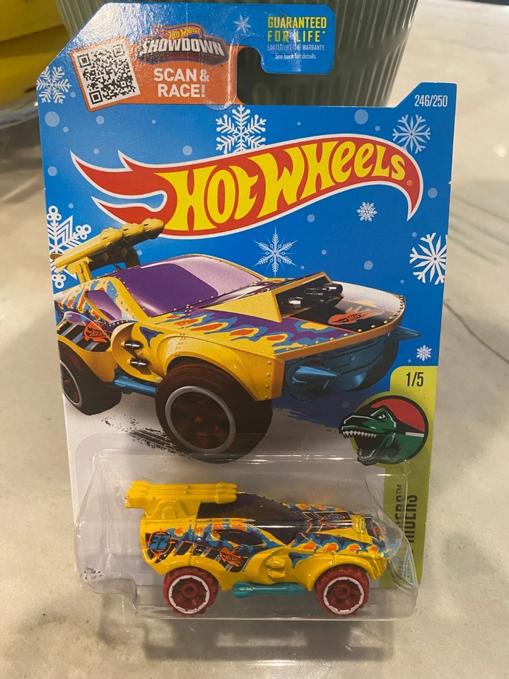 2016 Hot Wheels Cible Flocon de Neige Carte #246 Dino Cavaliers 1/5 Queue Canne - Photo 1/1