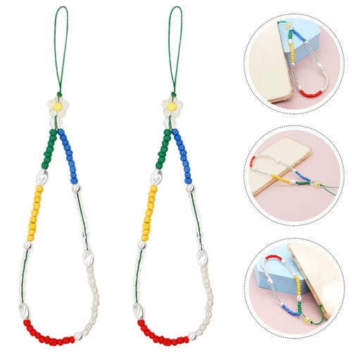 2 Pcs Handyriemen Anti-Verlust-Lanyard-Handgelenkkette Handyanhänger