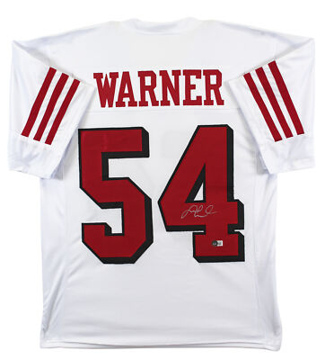 Fred Warner Signed White Pro Style Jersey w/ Dropshadow Silver