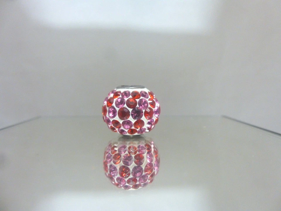 SilveRado Retorcido Rojo y Rosa Circonita Cúbica Espiral Cuelga Bling Bead BMT001-1 Foto 2 de 3