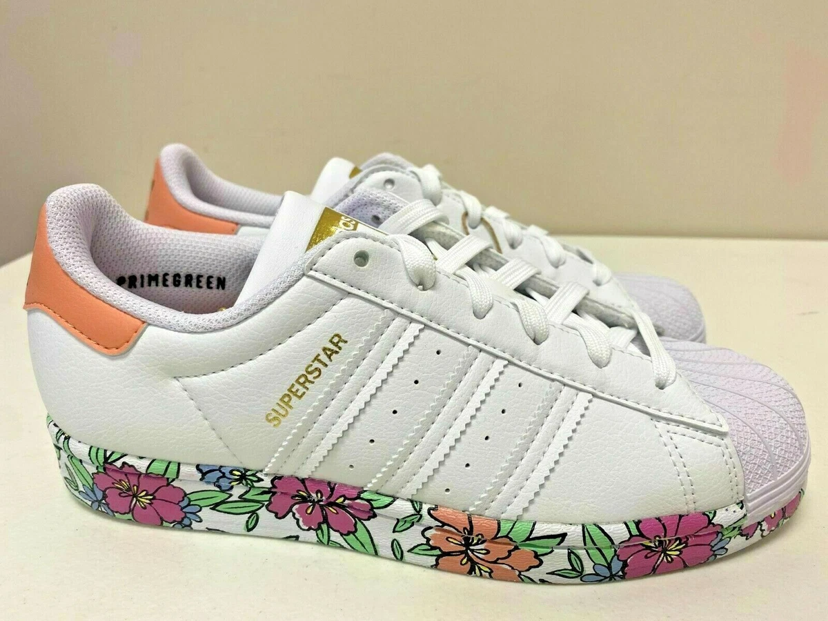 Floral and coral clearance adidas superstar sneakers