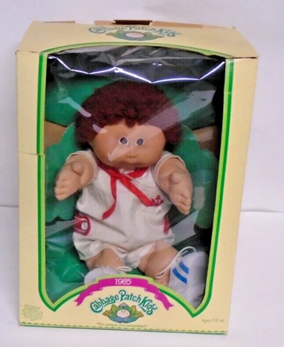 Vintage 1985 Cabbage Patch Kids Brown Curly Hair Brown Eyes W/ Sailor Outfit