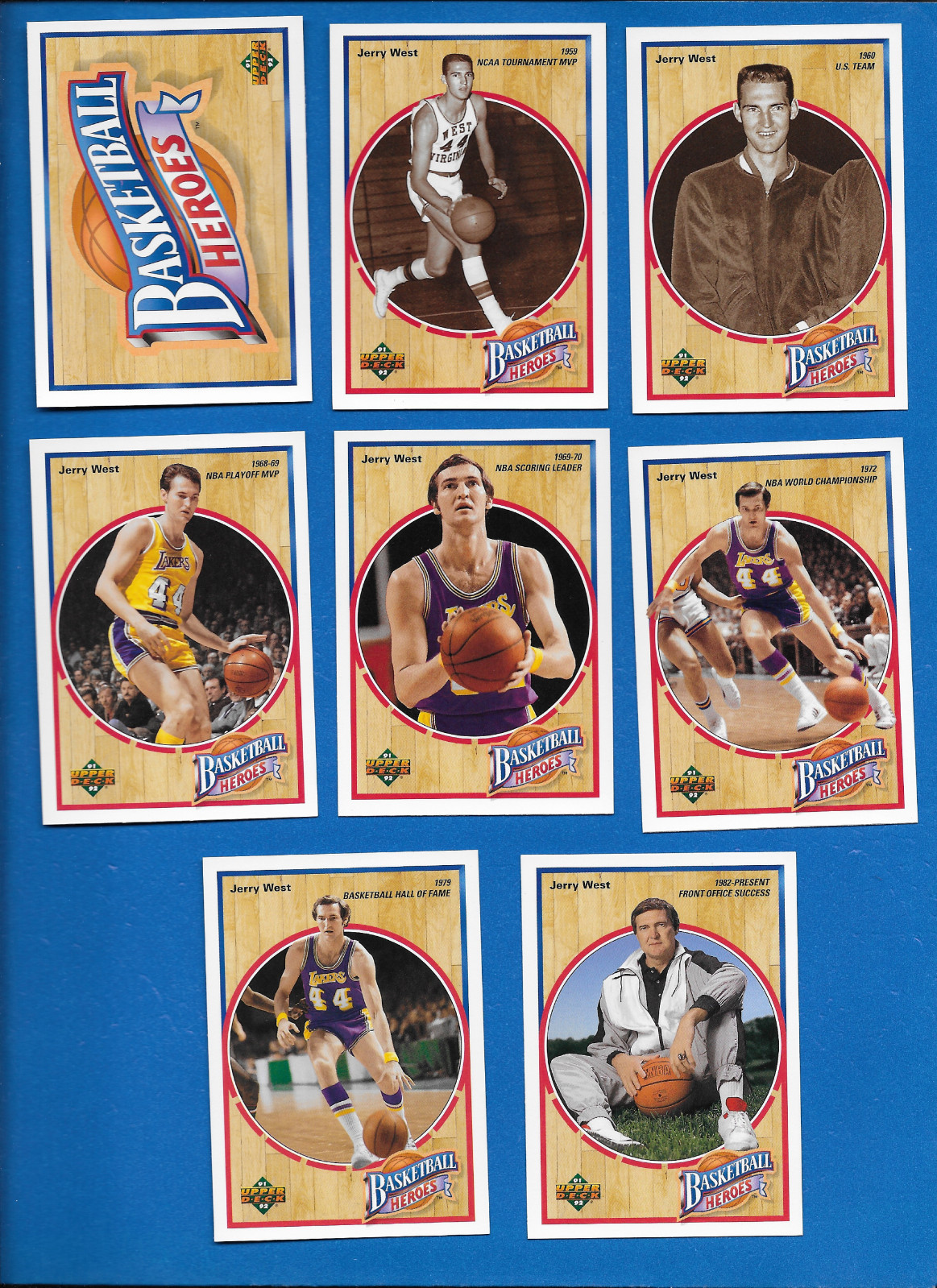 1991-92 Upper Deck Jerry West Basketball Heroes YOU PICK Header 1 2 3 4 5 7 8