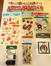 CHRISTMAS DIMENSIONAL STICKERS, HOLIDAY STAMPS - SANTA, PENGUINS LOT OF 7 - NEW