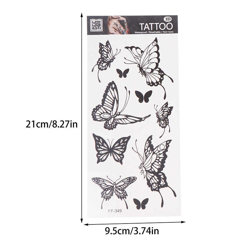Black Butterfly False Tattoo Sticker For Women Temporary DIY Water
