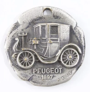 Porte-clés vintage Peugeot 1897 Les Glorieux Ancetres (sans chaîne) 1,5" en métal - Photo 1 sur 2
