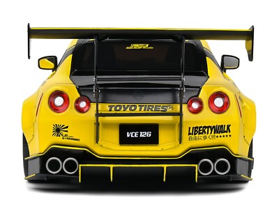 NISSAN SKYLINE GT-R (R35) LIBERTY WALK RHD YELLOW 1/18