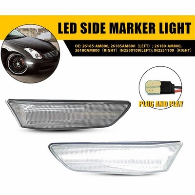 Sequential Switchback LED Side Marker Signal Lights For 03-07 Infiniti G35 Coupe