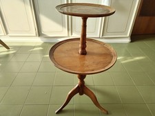 Tavolino Servomuto Servitore DOPPIO Antico NOCE Servo Muto Portavaso comodino