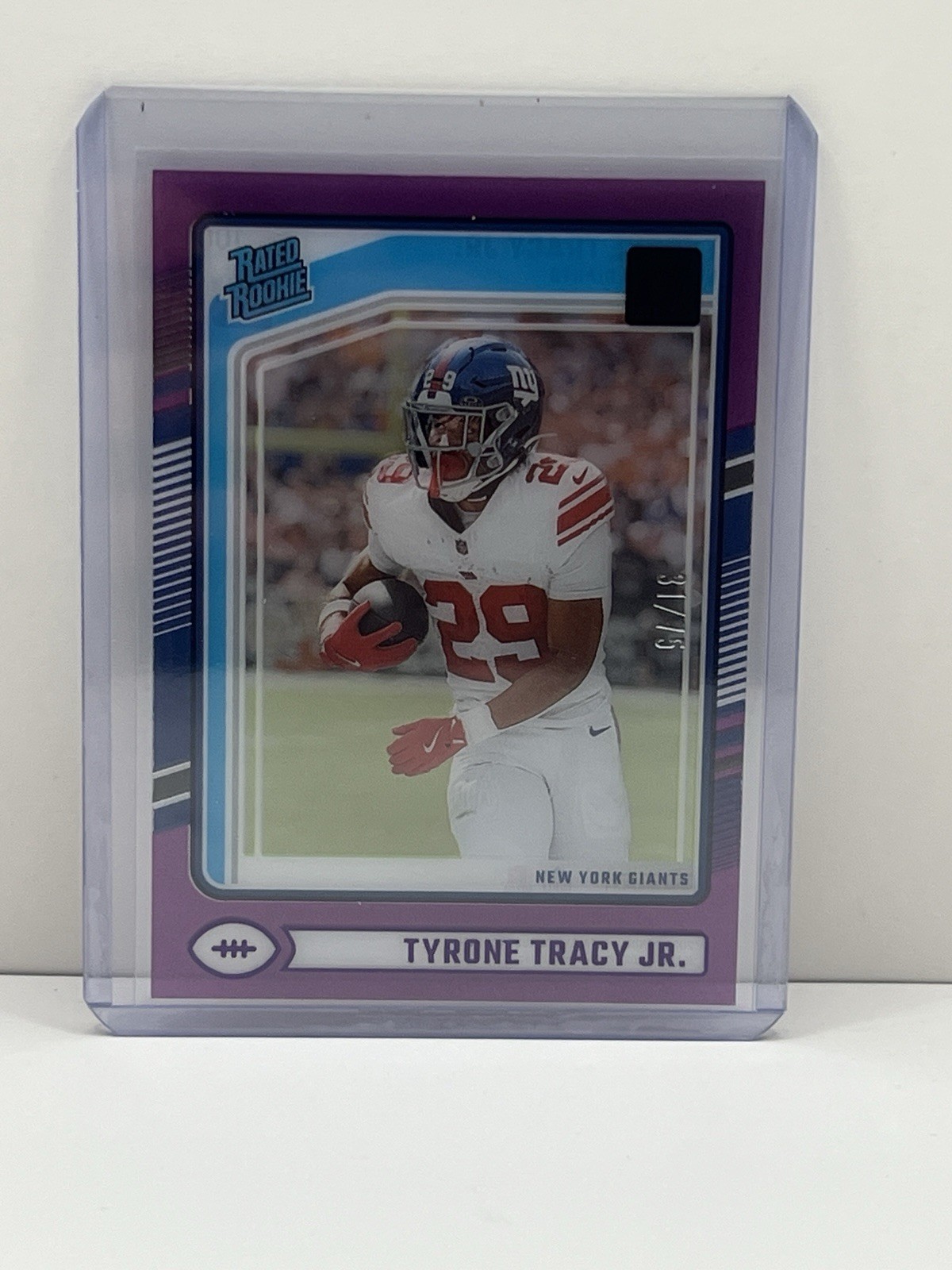 2024 Panini Clearly Donruss Purple Tyrone Tracy Jr. #31/75 No. 100 (RC)