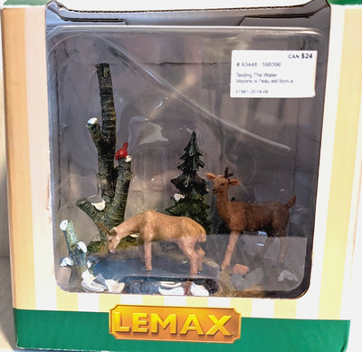 2000 Lemax Testing the Water Deer Resin Village Scene Figurine 5'' - New Open Box