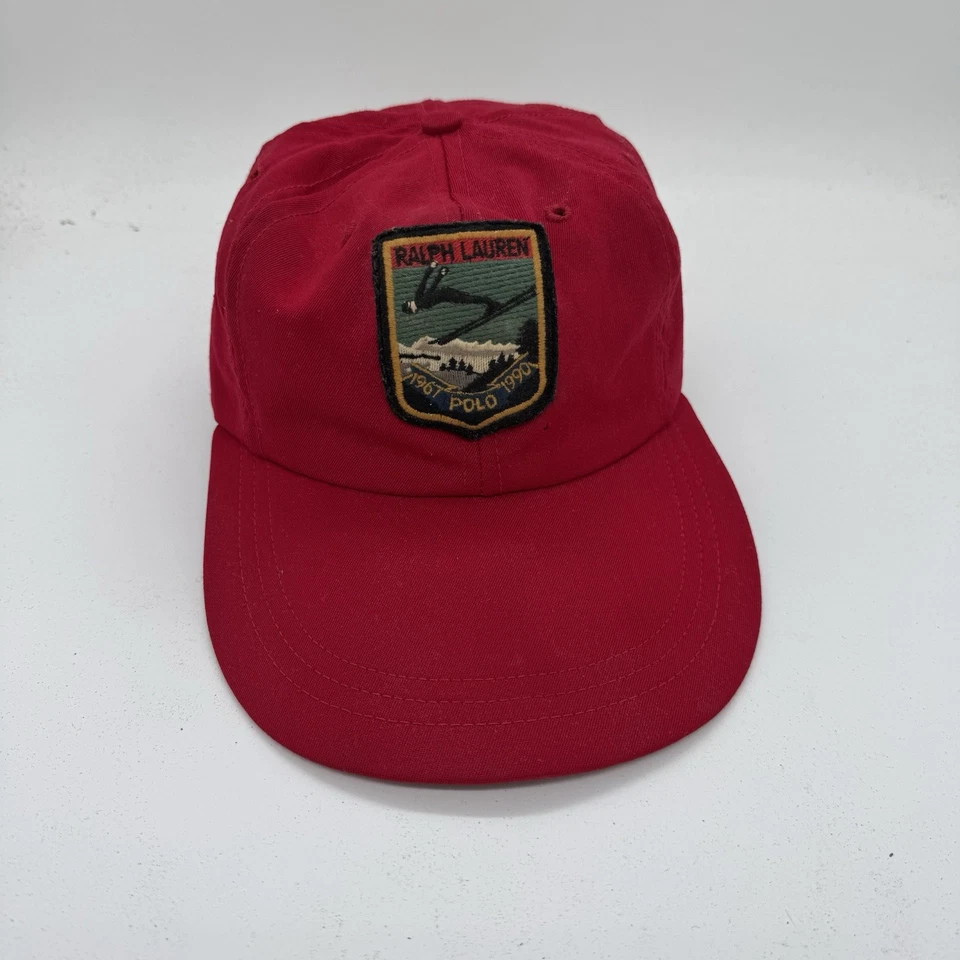 De colección Años 90 Polo Ralph Lauren Descenso Esquí Largo Bill Lana Sombrero Hecho en EE. UU. Talla M Foto 2 de 4