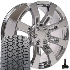 Set4 Oe Wheels Ca82 20x8.5 Chrome Rims 27555r20 At2 Tires Tpms 6x139.7 Set4 Oe Wheels Ca82 20x8.5 Chrome Rims 27555r20 At2 Tires Tpms 6x139.7