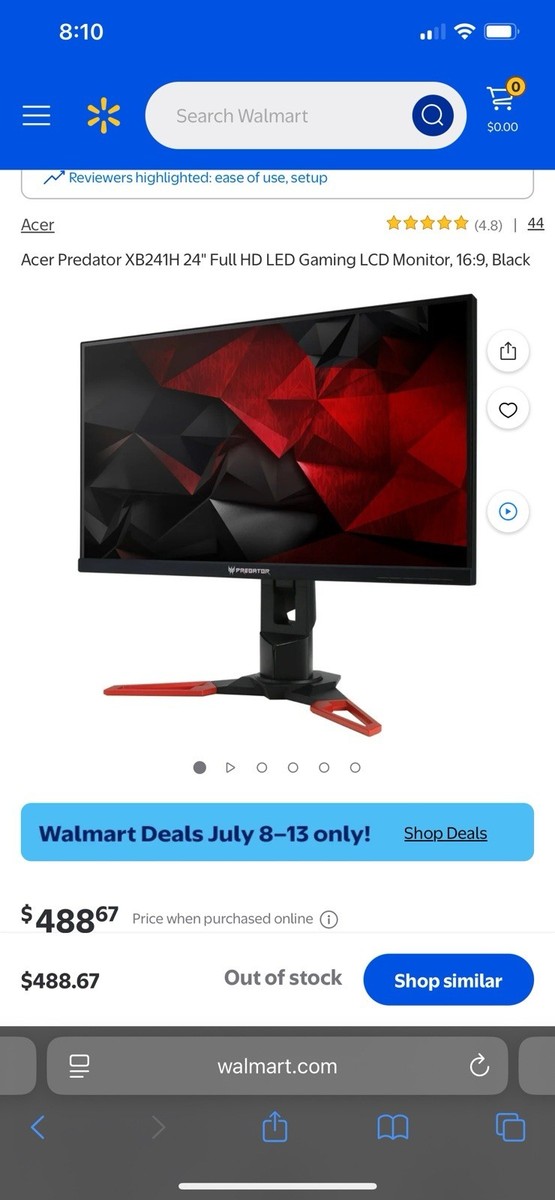 Acer Predator XB1 XB241H 24 inch Widescreen TN LCD Monitor for
