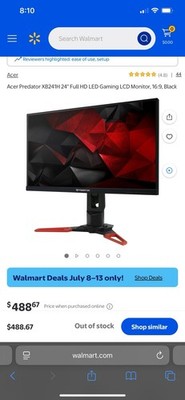 Acer Predator XB1 XB241H 24 inch Widescreen TN LCD Monitor for