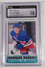 2020-21 O-Pee-Chee OPC Update Alexis LaFreniere CSG 10 #650 New York Rangers RC