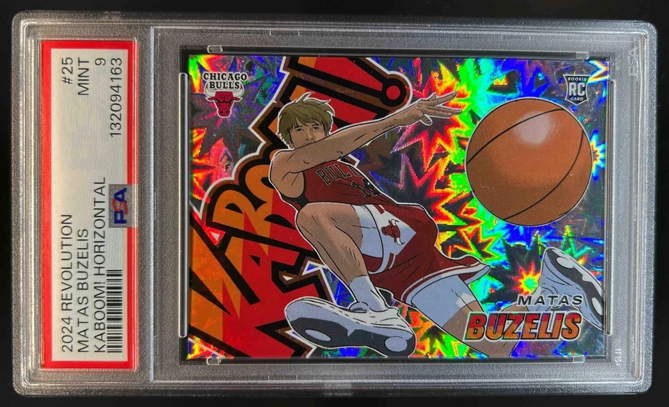 2024-25 Panini Revolution Matas Buzelis Kaboom-Horizontal SP RC #25 Bulls PSA 9