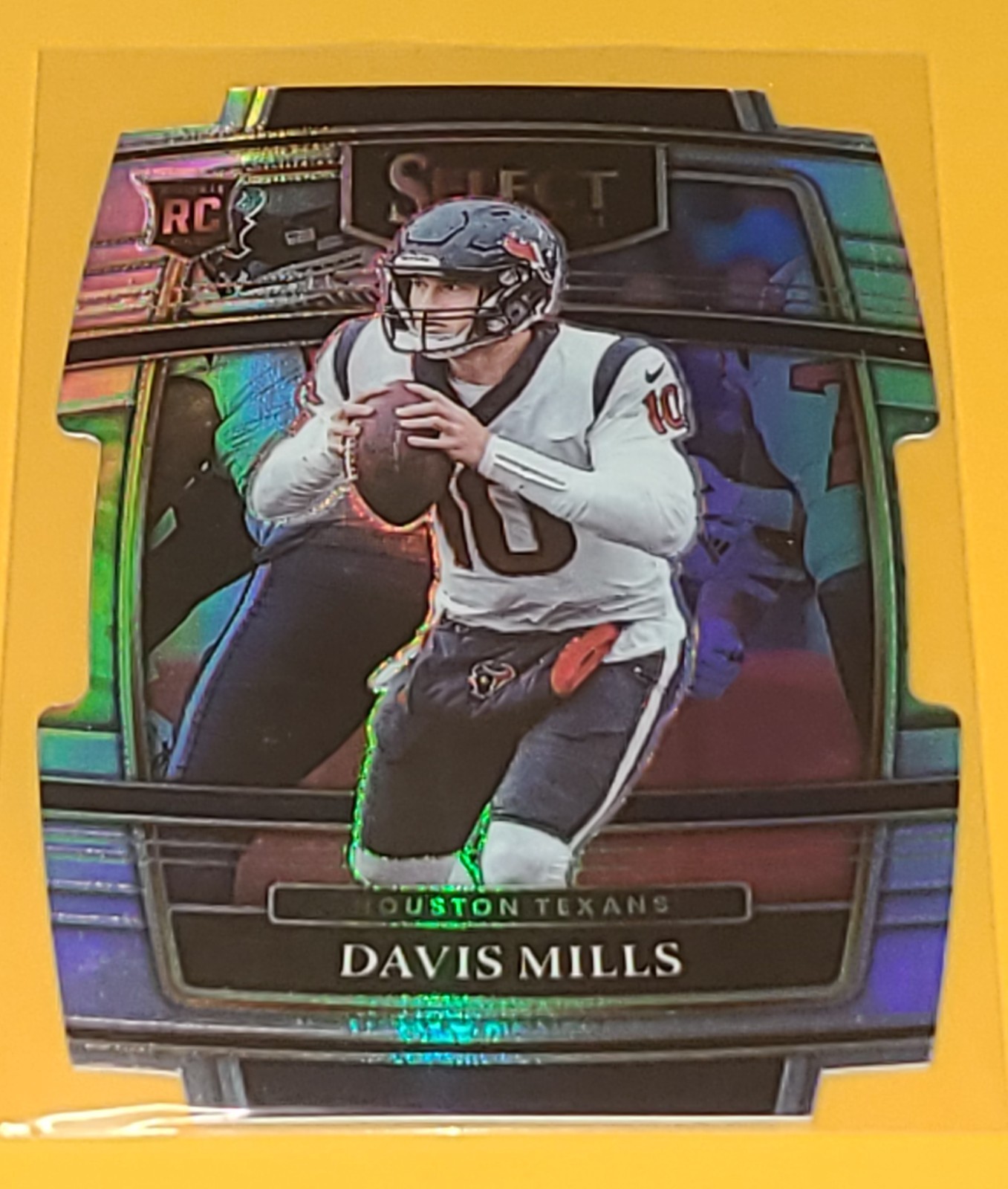 TEXANS DAVIS MILLS 2021 PANINI SELECT SILVER PRIZM DIE-CUT #65 RC