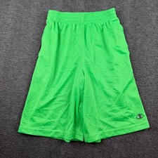 Champion Mesh Athletic Shorts Kids Size 10/12 Neon Green Basketball Gym