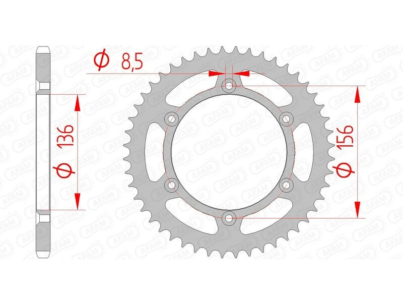 Pignon moto AFAM 14206 acier pas 520 pignon de sortie de boite 14 dents
