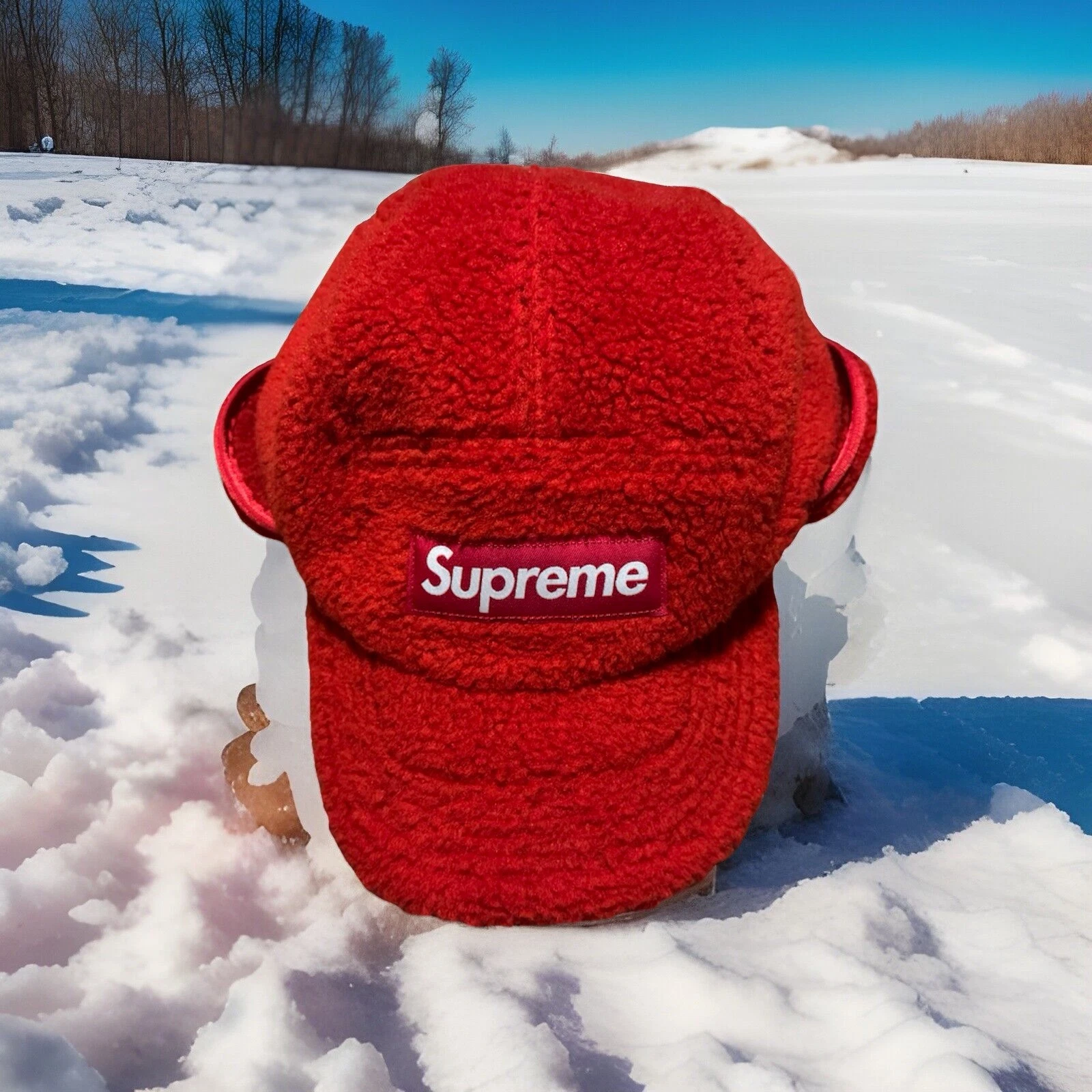 Chapeau d'hiver rouge flou Supreme Ear Flaps