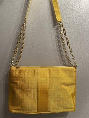 Fendi Baguette Cloth Handbag with Chain Strap