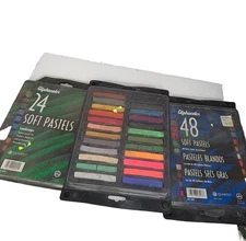 Quartet  Alphacolor Large 2 Lots Of 48 Pastels Basic Multi Color Sticks Used