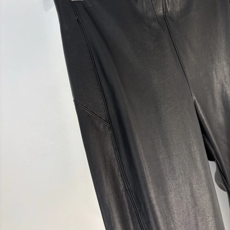 Nordstrom Cintura Alta Imitación Cuero Híbrido Leggings Pantalones Mujer’s Grande Negro Foto 4 de 4