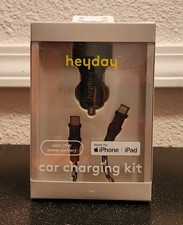 heyday - 6' Car Charging Kit Made for iPhone / iPad USB - C A Output - Black