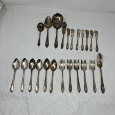 Vintage National Silver Co.  FOUR Pattern Silverplate Mixed Lot Of 23 Pieces