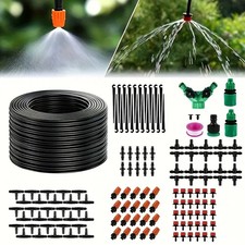 50M Drip Irrigation Automatic Watering Timer Plant Lawn Garden Hose System Kit