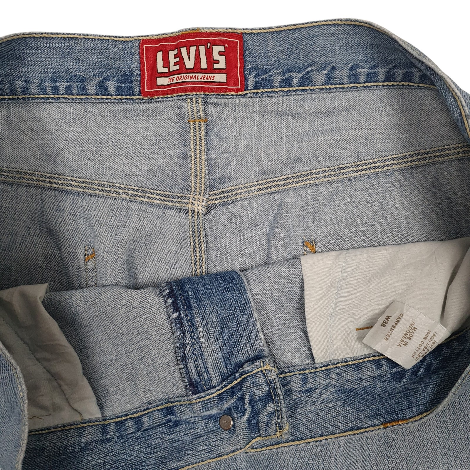 LEVIS Carpenter Blue Denim Jeans Cotton Shorts Mens W38 image 2