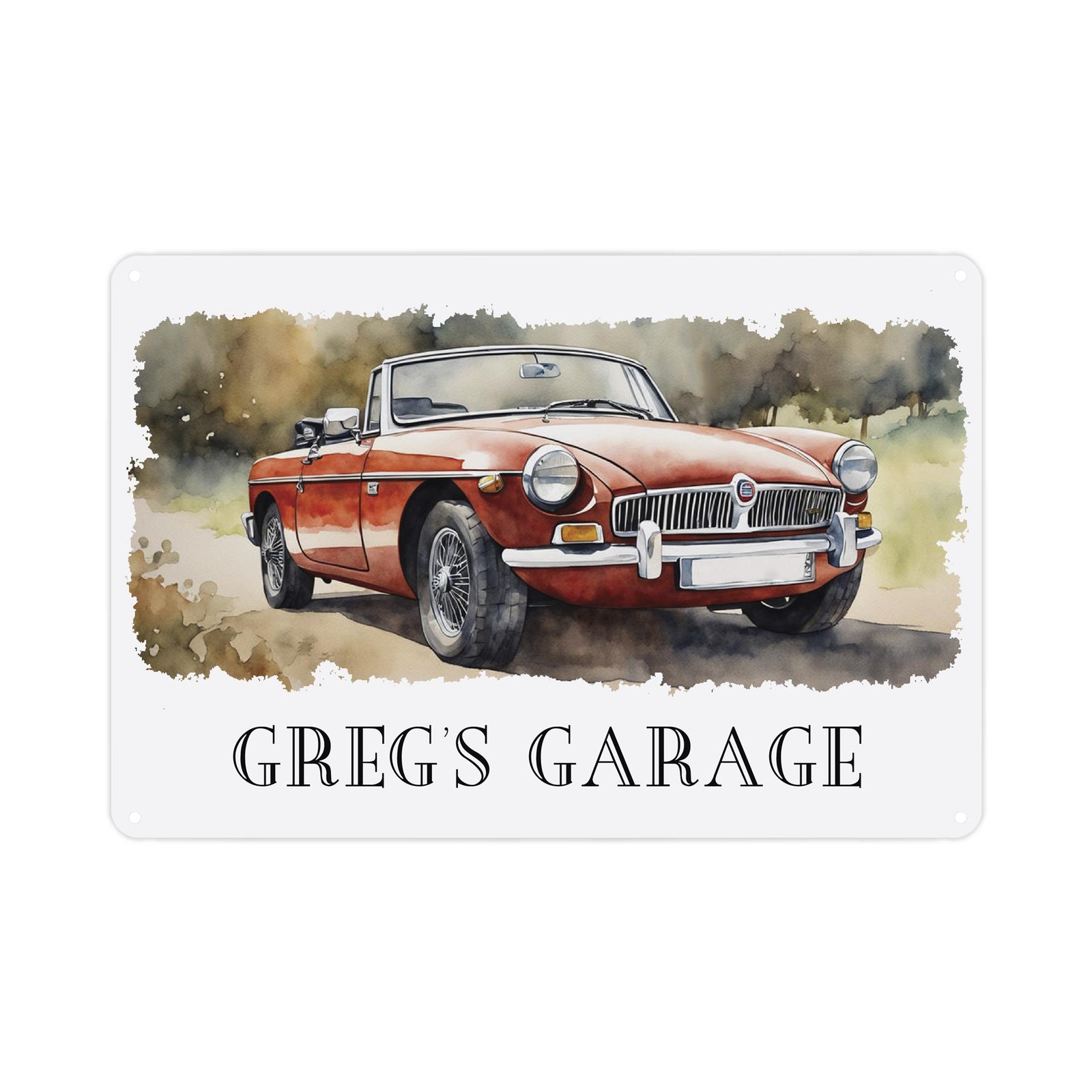 Personalised Garage Sign - Vintage Cars Themed Metal Plaque Garage/Man Cave Gift