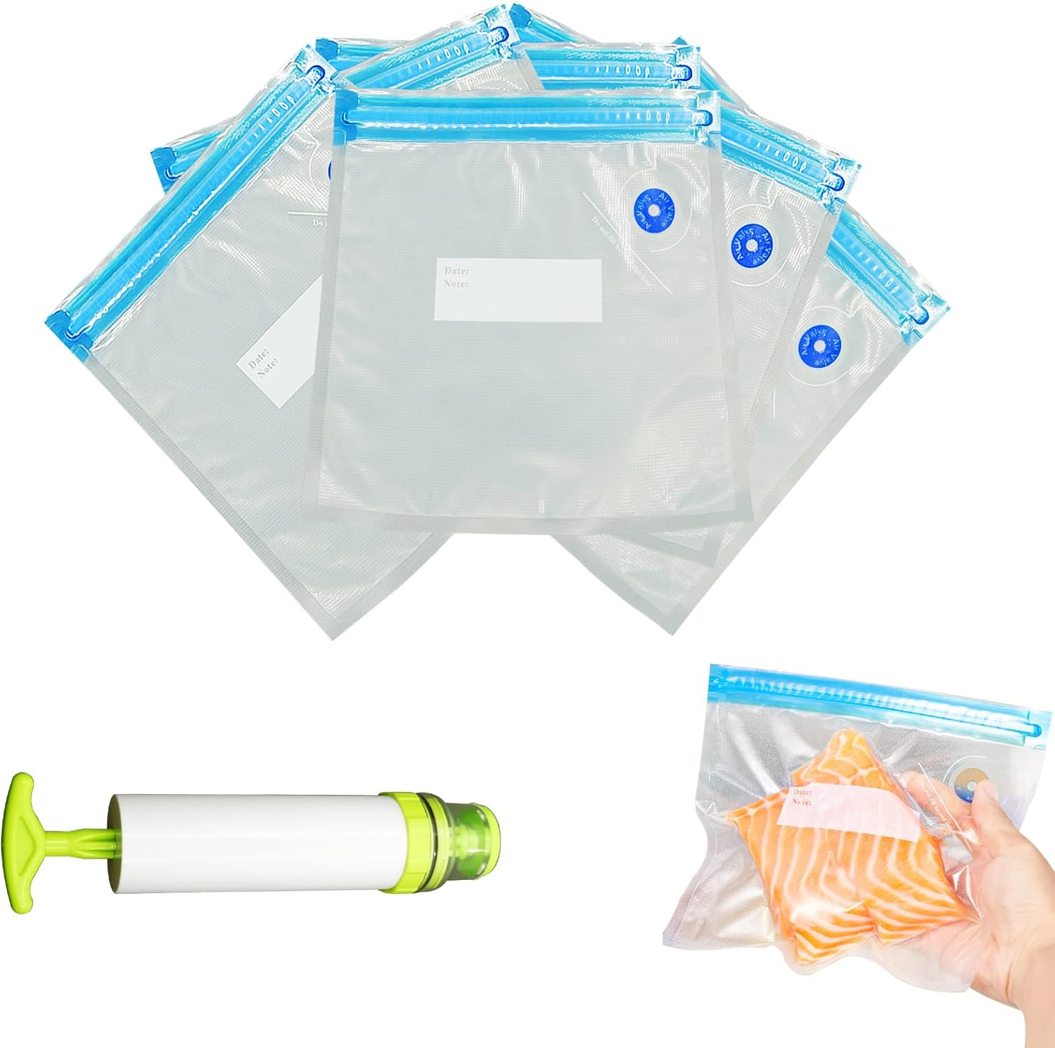 10 Pezzi Sacchetti Sottovuoto Alimenti Goffrati Professionali BPA Free