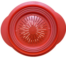 Tupperware Flat Out Colander Strainer Expand Collapse Red #5857 - 6 Cup