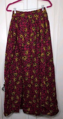 Grass-Fields Skirt African Wax Print Pockets Slit Maxi Festival Women's 10(1262)
