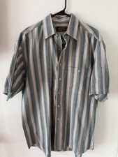 Eddie Bauer Travex Shirt Mens Large Striped Short Sleeve Performance