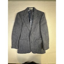 VTG Lands End Harris Tweed Blazer 100 Wool Herringbone USA Sport Coat