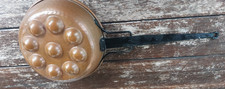 Kupfer Pfanne, Schneckenpfanne, mit Stiel ca.  &Oslash; 21 cm, L 48 cm  Vintage