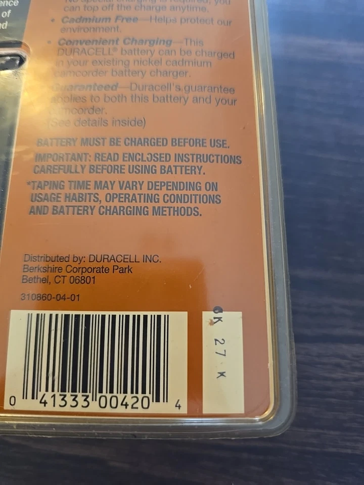 Batería recargable Duracell DR13 6V 3600mAh NiMH - para videocámaras Hitachi RCA Foto 3 de 4