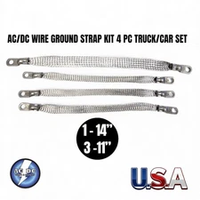 AC/DC WIRE GROUND STRAP KIT 4 PC TRUCK/CAR SET U.S.A MADE